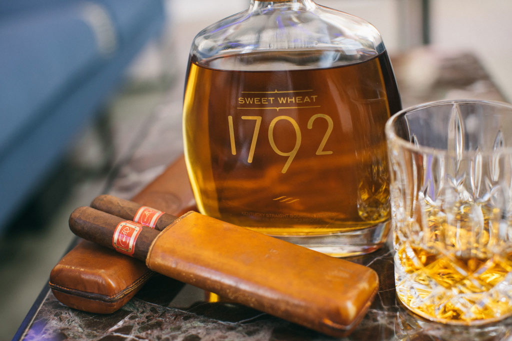 1792 Sweet Wheat Bourbon paired with a Daniel Marshall Red Label cigar