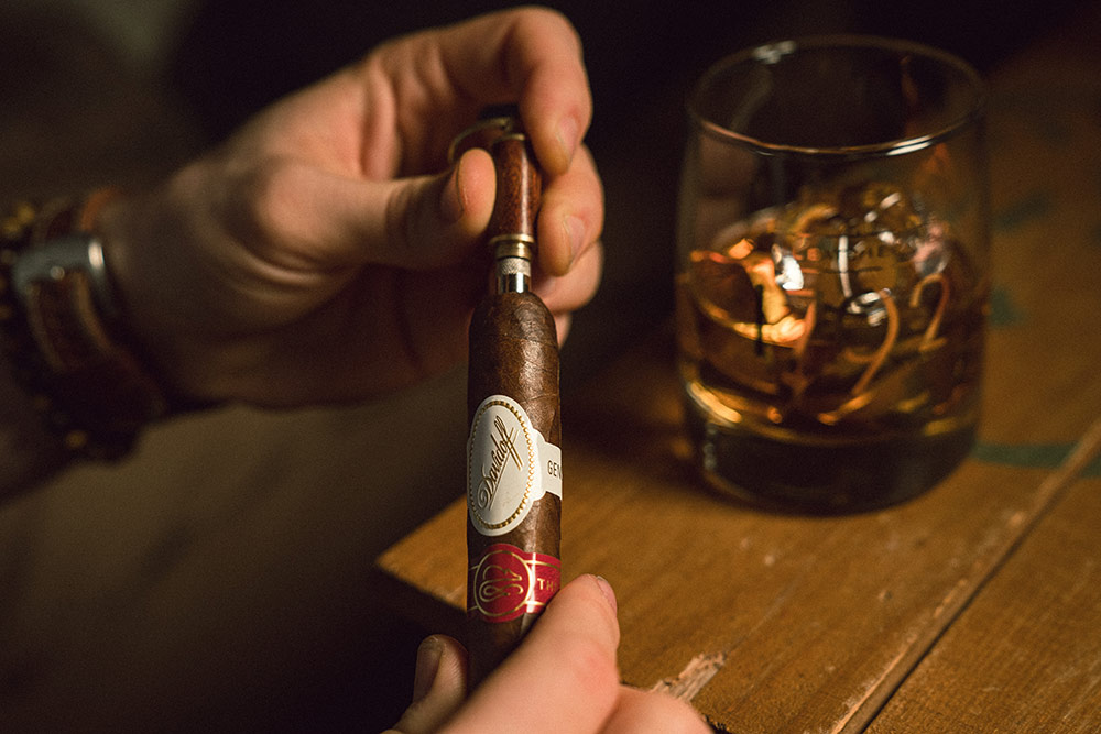 A Davidoff cigar and 1792 Bourbon