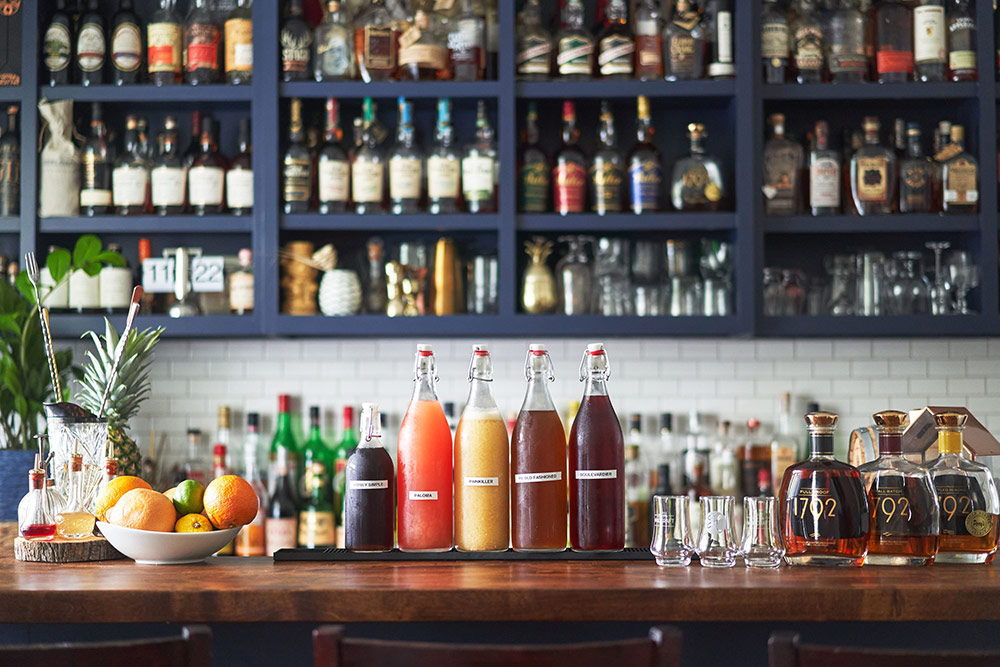 The cocktail party bar setup from Holy City Handcraft